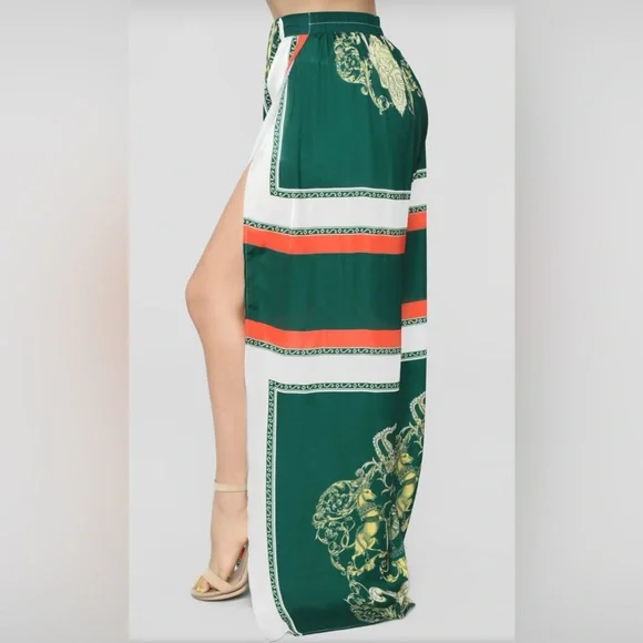 NWOT Fashion Nova Flower Vibes Wide Leg Pant Set matching long sleeve top Large - Picture 3 of 9